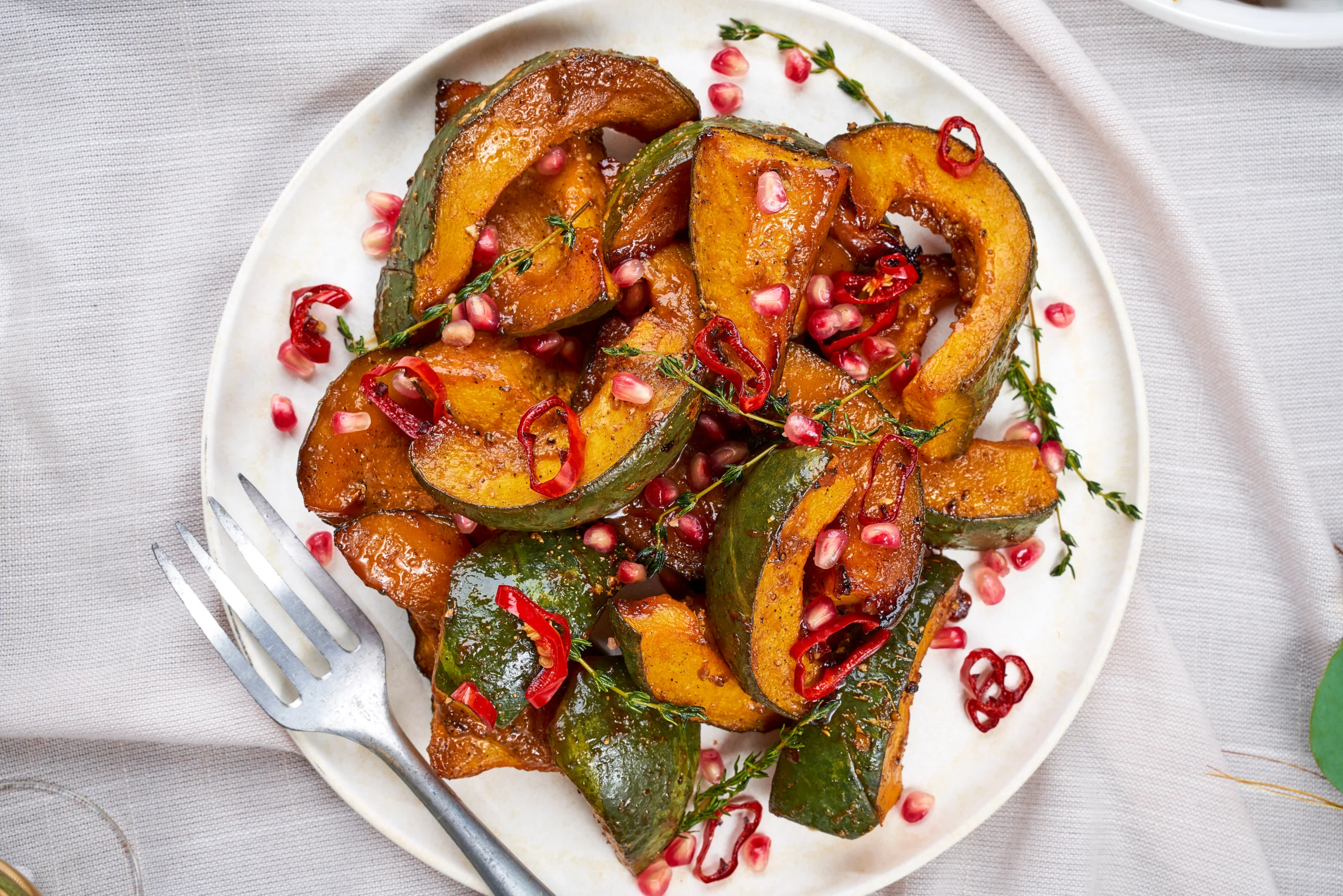 Pomegranate Glazed Kabocha Squash