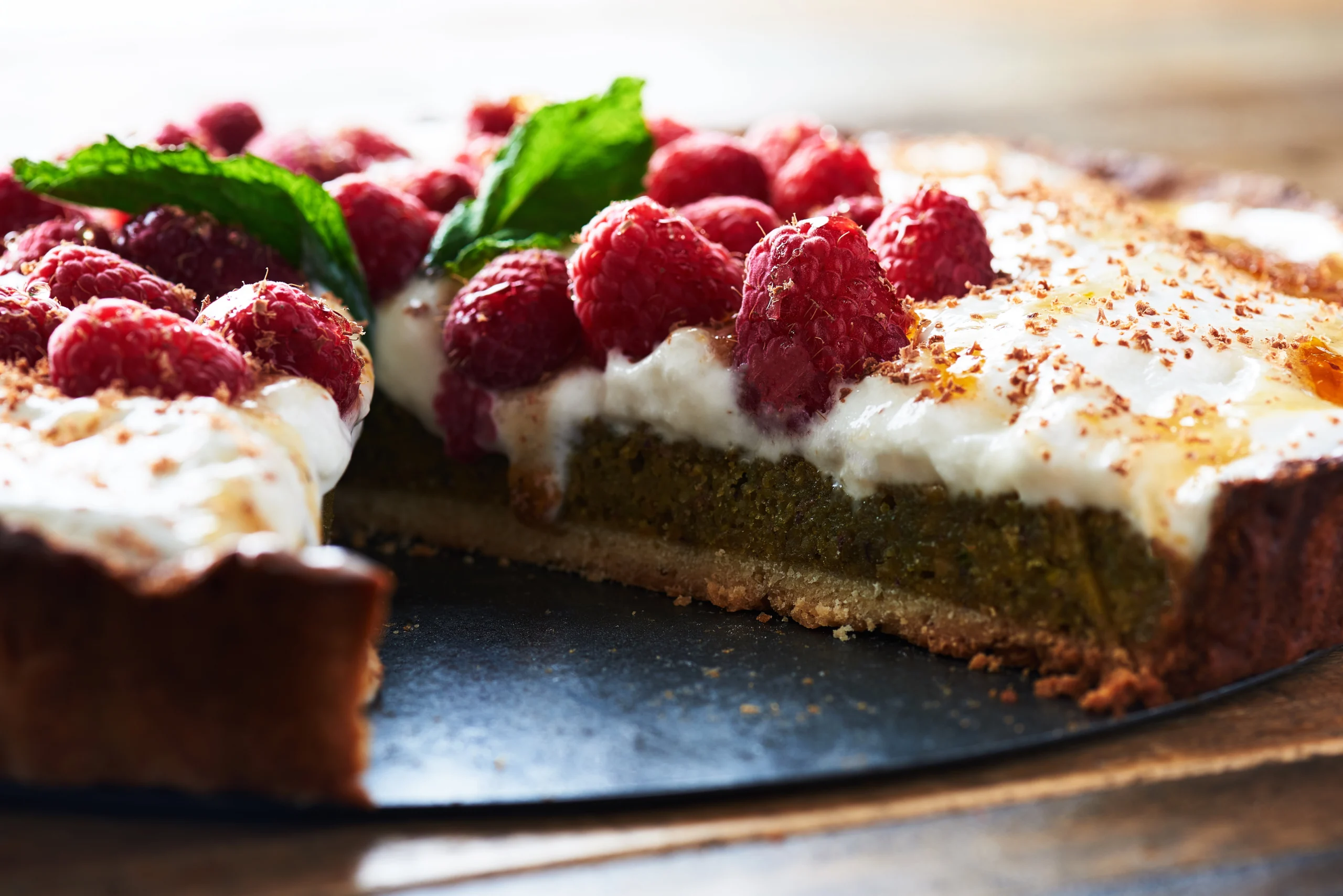 Raspberry Pistachio Frangipane Tart
